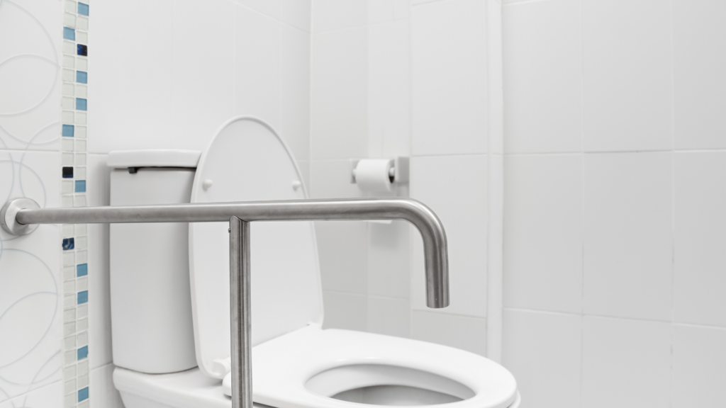 Provide raised seats or grab bars for toilets for home for the elderly